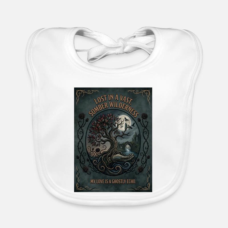 Lost in a Somber Wilderness Gothic Art Organic Baby Bibs