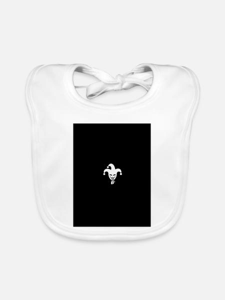 Harlekin Joker Silhouette - Baby Bio-Lätzchen - Weiß - Vorne