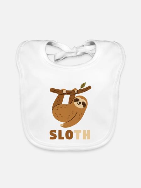Sloth - Baby Bio-Lätzchen - Weiß - Vorne
