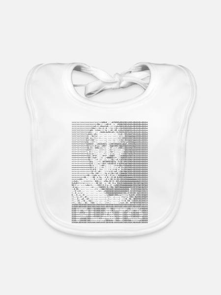 Platon ASCII Kunstporträt - Baby Bio-Lätzchen - Weiß - Vorne