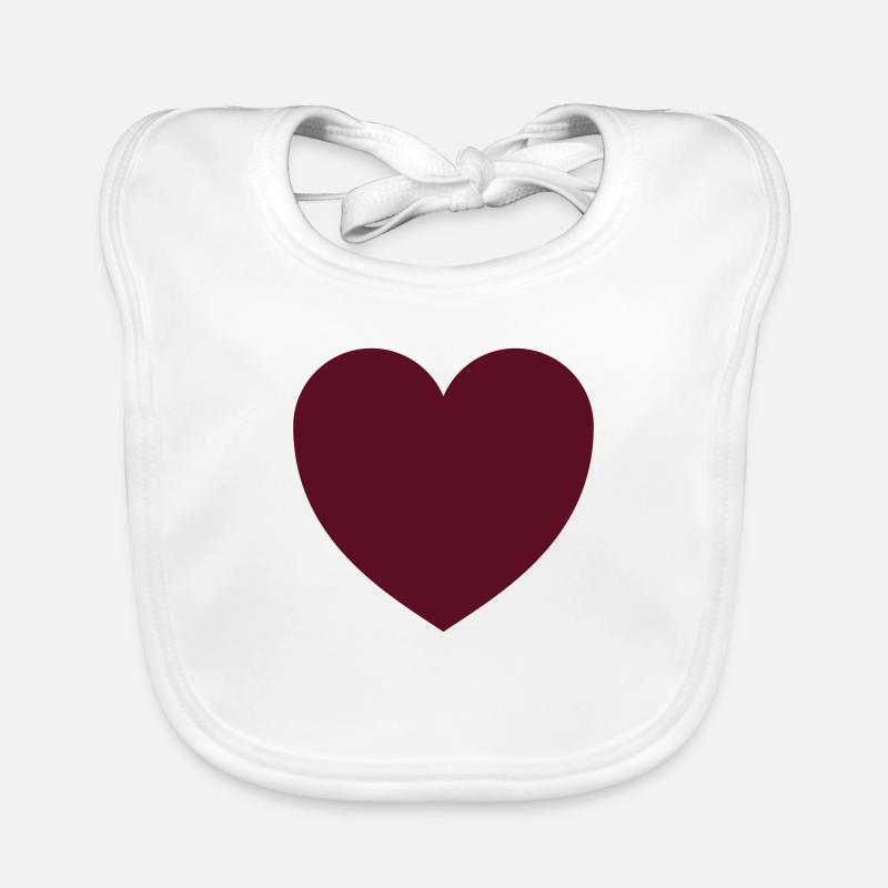 heart - Bavoir bio Bébé - blanc