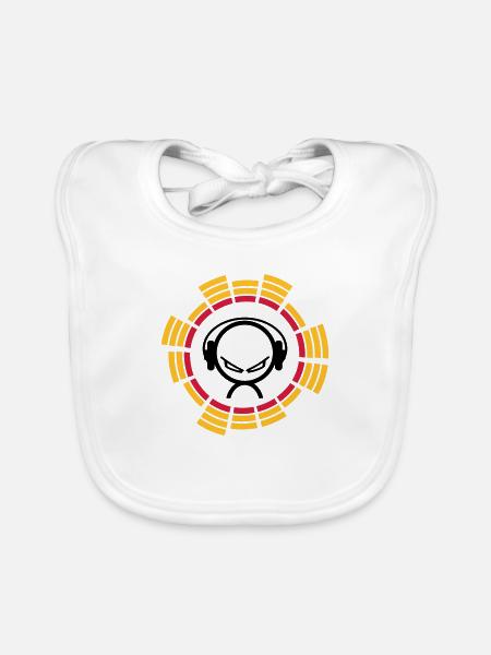 DJ - Organic Baby Bibs - white - Front