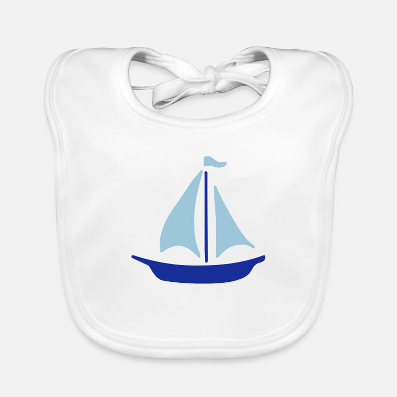 segelboot - boot - segeln - Baby Bio-Lätzchen - Weiß