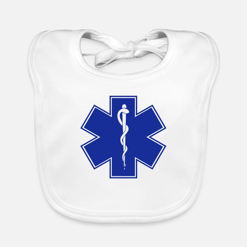 ambulancier logo 1 - Bavoir bio Bébé - blanc