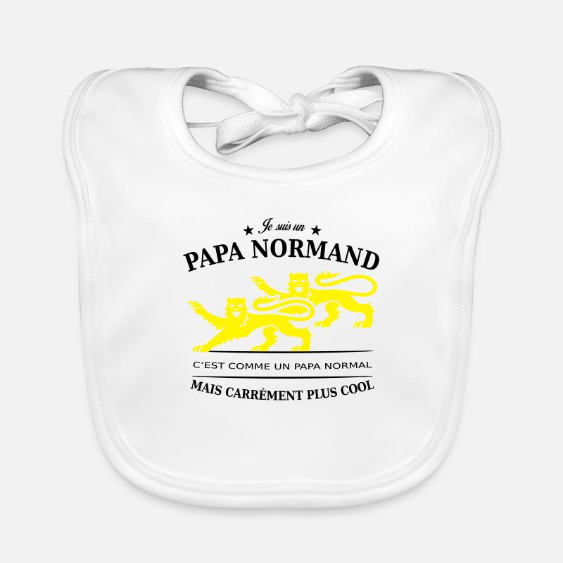 papa normand guepar or - Bavoir bio Bébé - blanc