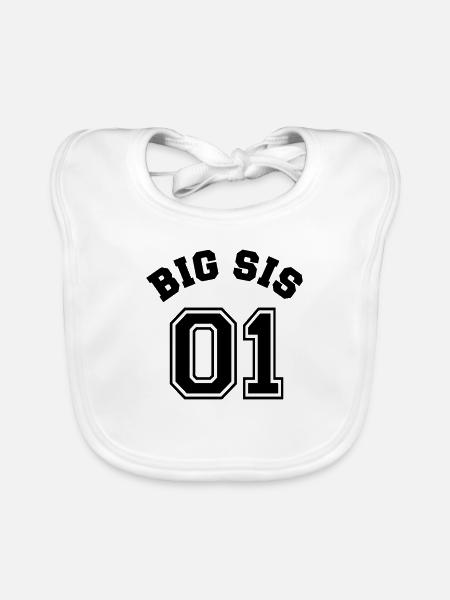 Big Sis 01 - Big Sister - Bavoir bio Bébé - blanc - Devant