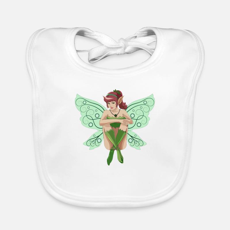 fée - Bavoir bio Bébé - blanc