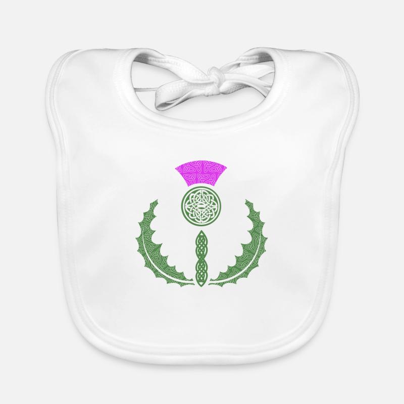 Celtic Knotwork Thistle Organic Baby Bibs