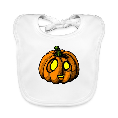 Pumpkin Halloween scribblesirii - Ekologisk babyhaklapp