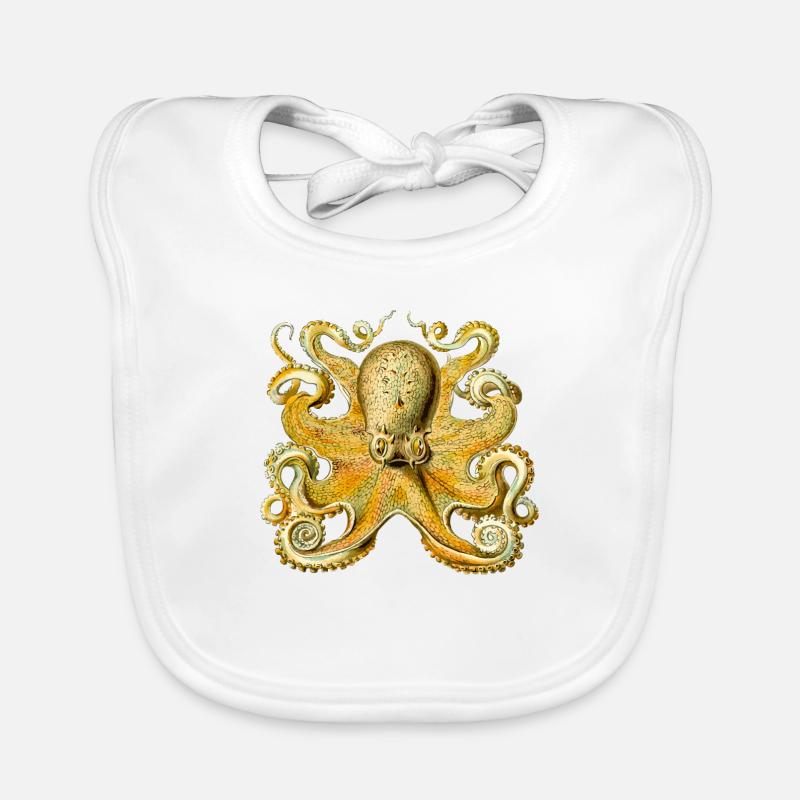 squid giant octopus octopus octopus squid sepia fish Organic Baby Bibs