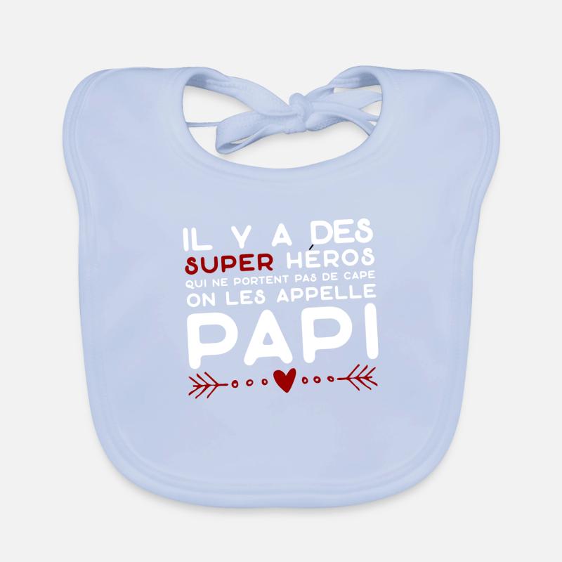 Papi super héros cadeau papy Bavoir bio Bébé