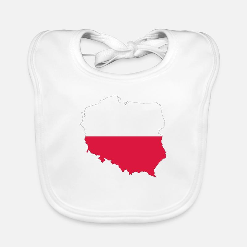 Pologne Pays Cadeau - Bavoir bio Bébé - blanc