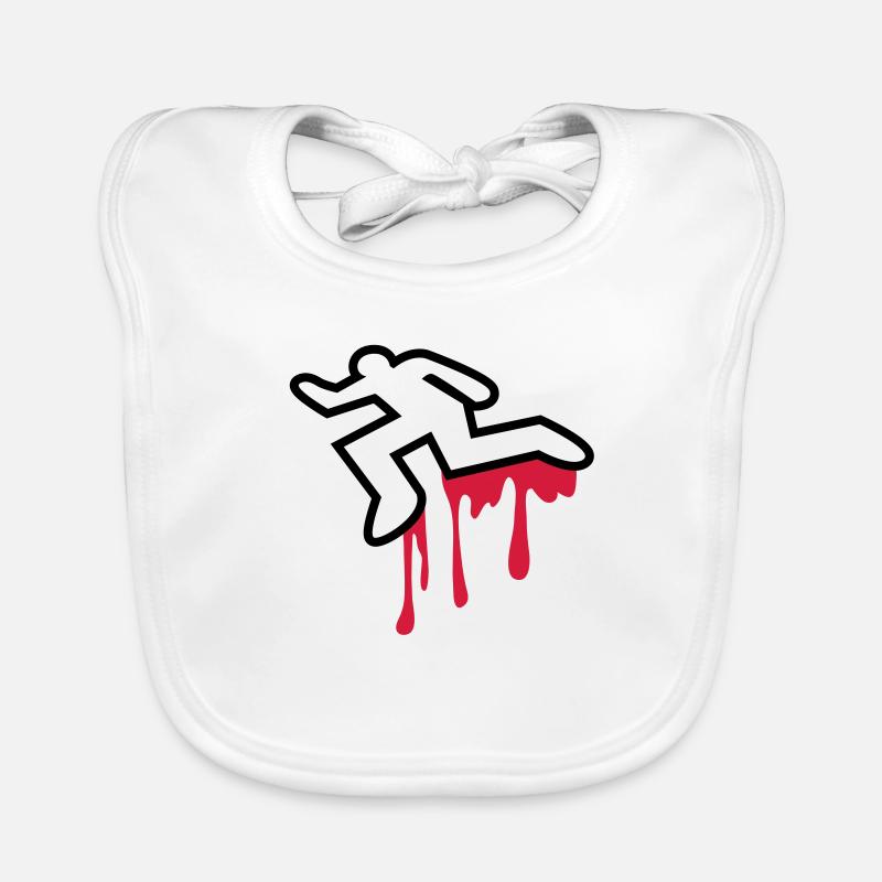 murder homicide coroner dead body outline Organic Baby Bibs