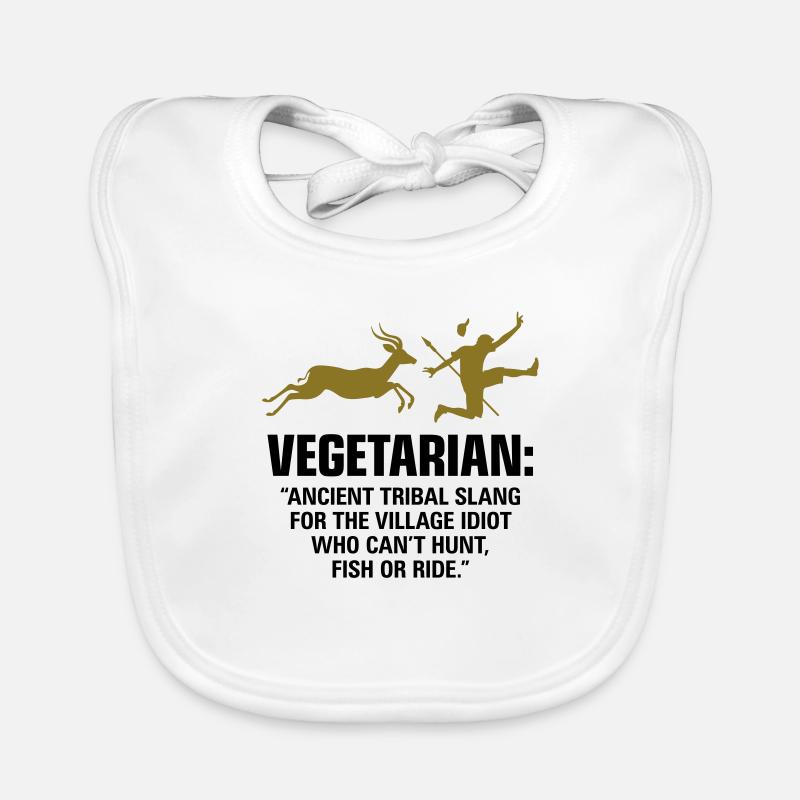 Vegetarians are weak people Organic Baby Bibs