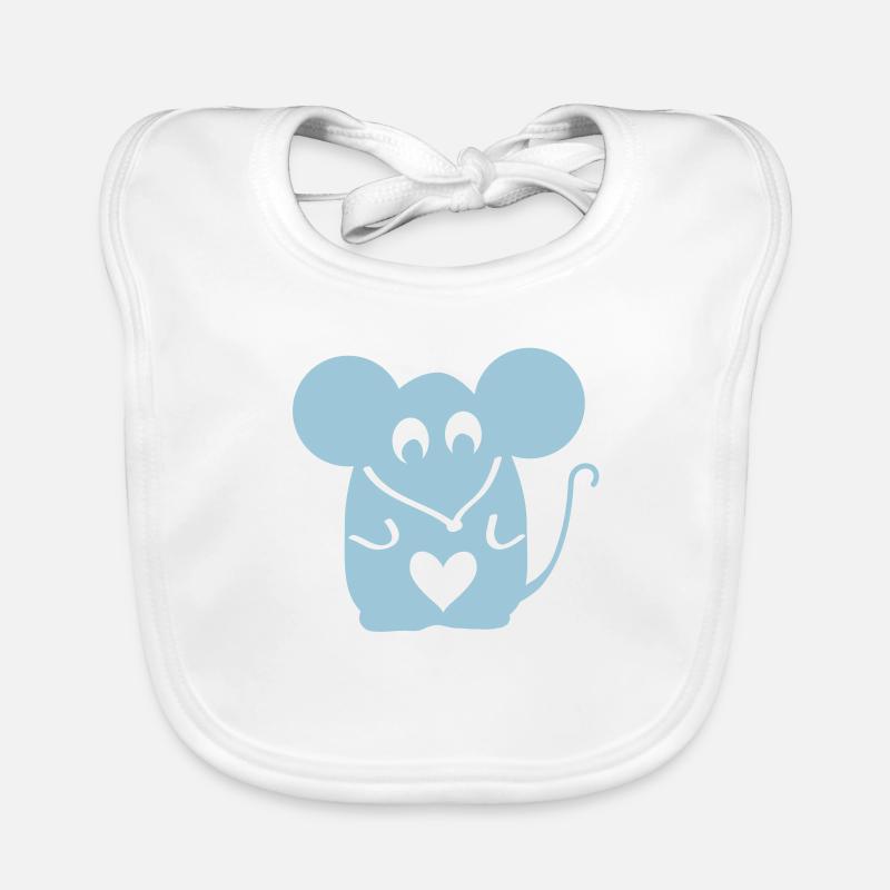 Maus mit Herz Baby Bio-Lätzchen