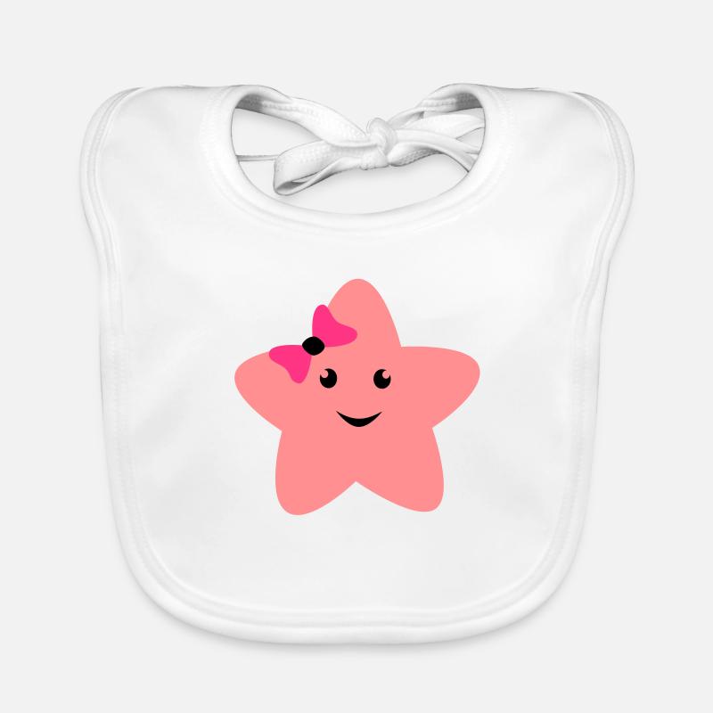 cute_star - Bavoir bio Bébé - blanc