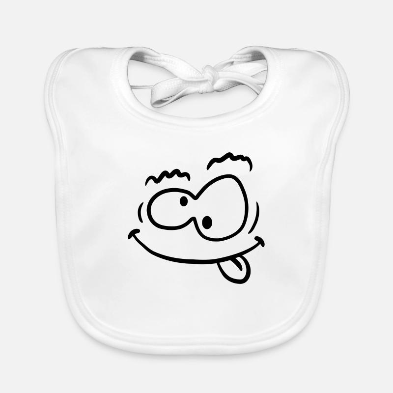 Visage souriant de fou bizarre drôle Bavoir bio Bébé