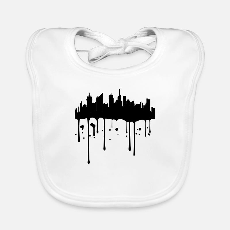 color stamp drop graffiti city metropolis sil Organic Baby Bibs