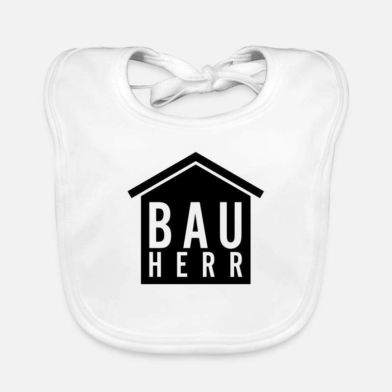 Bauherr - Baby Bio-Lätzchen - Weiß