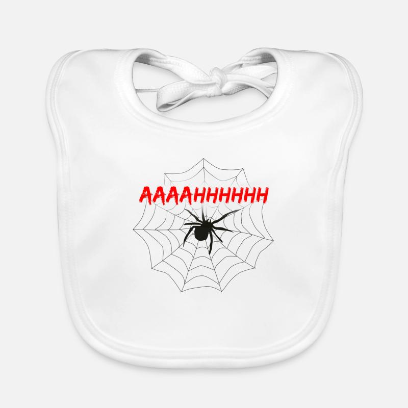 Angst vor Spinne mit Netz Baby Bio-Lätzchen