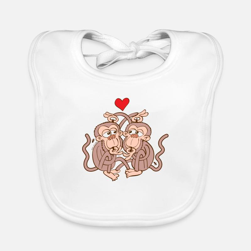 Monkeys Falling in Love while Eating Lice Bavoir bio Bébé