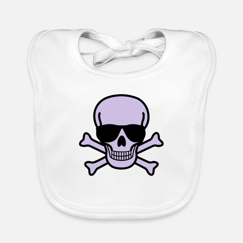 Skull with Sunglasses - 2 colors Bavoir bio Bébé