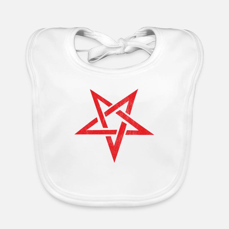 red pentagram Organic Baby Bibs