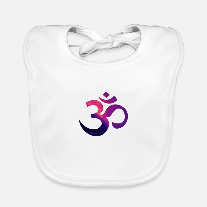 Om - Psy Pink - Bavoir bio Bébé - blanc