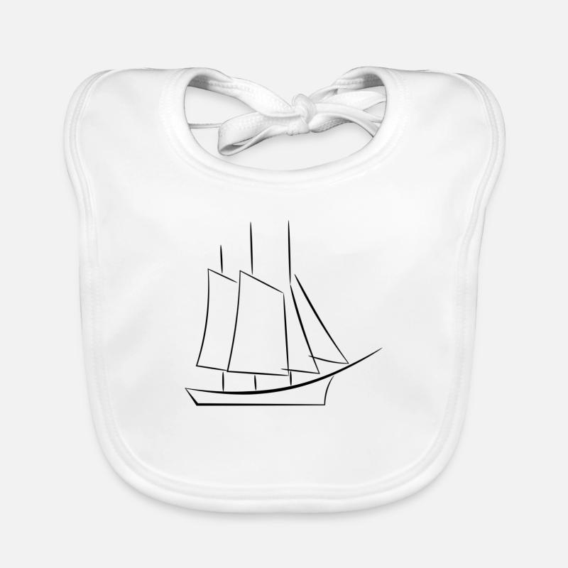 navire - Bavoir bio Bébé - blanc