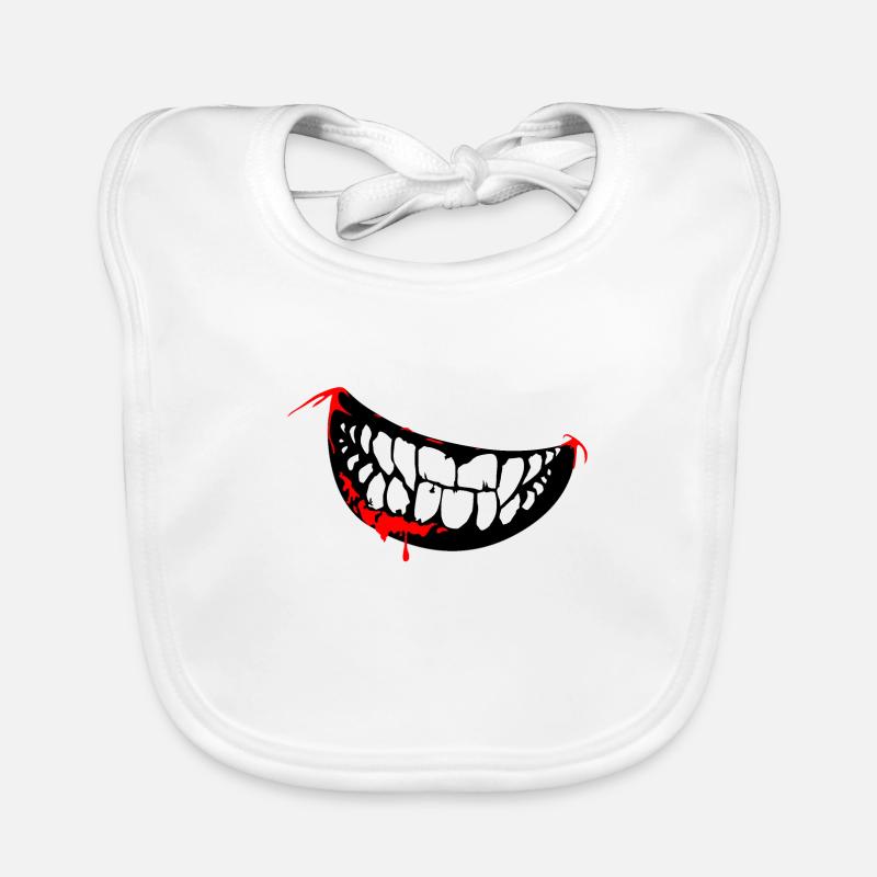 Halloween Evil Horror Clown Joker Smile face Organic Baby Bibs