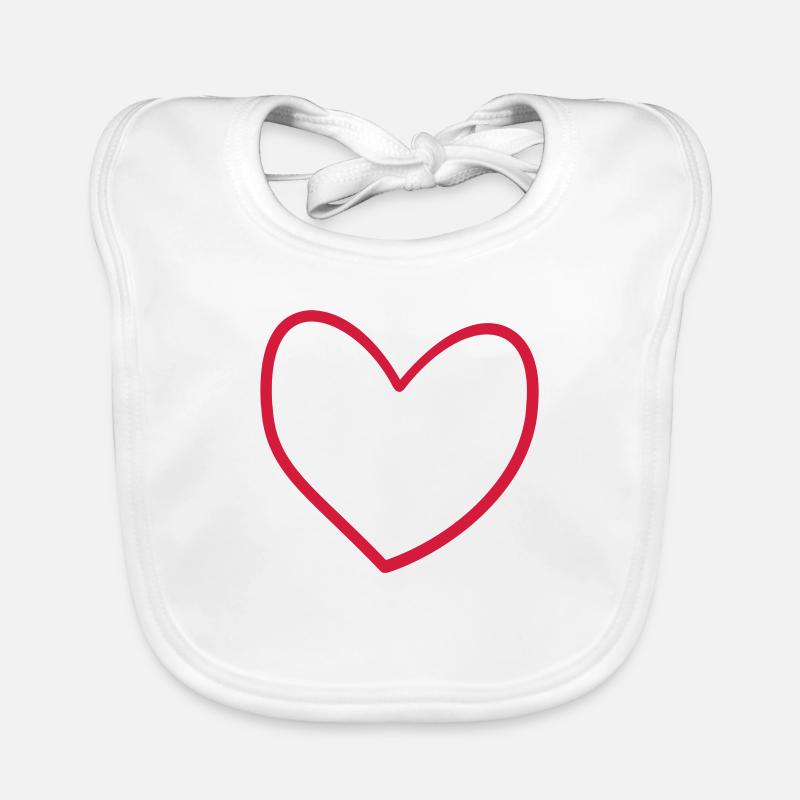 Coeur dessin Bavoir bio Bébé