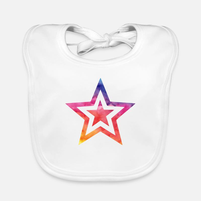 Farbiger Stern Baby Bio-Lätzchen