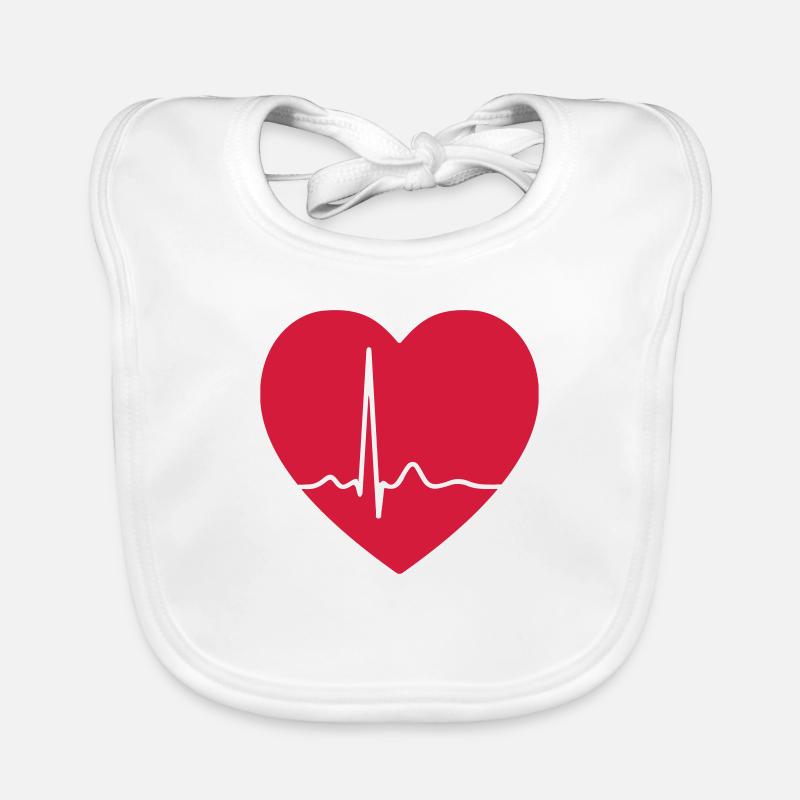 Heart ECG pulse Organic Baby Bibs