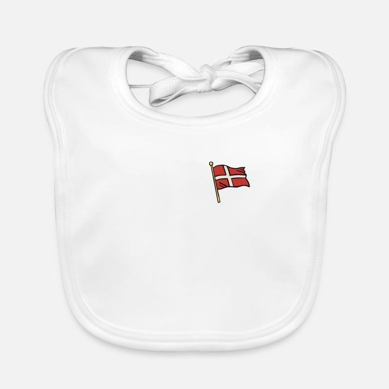 Denmark Flag Danish Flag Danmark Denmark Organic Baby Bibs