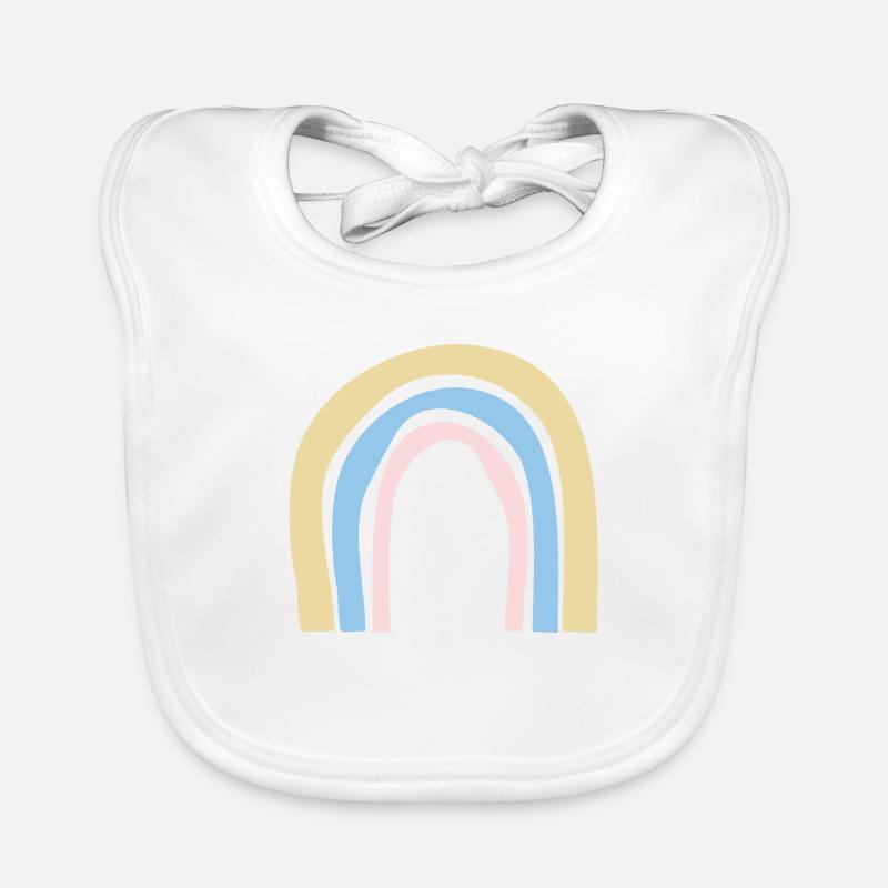 Rainbow - Regenbogen Pastell Baby Bio-Lätzchen