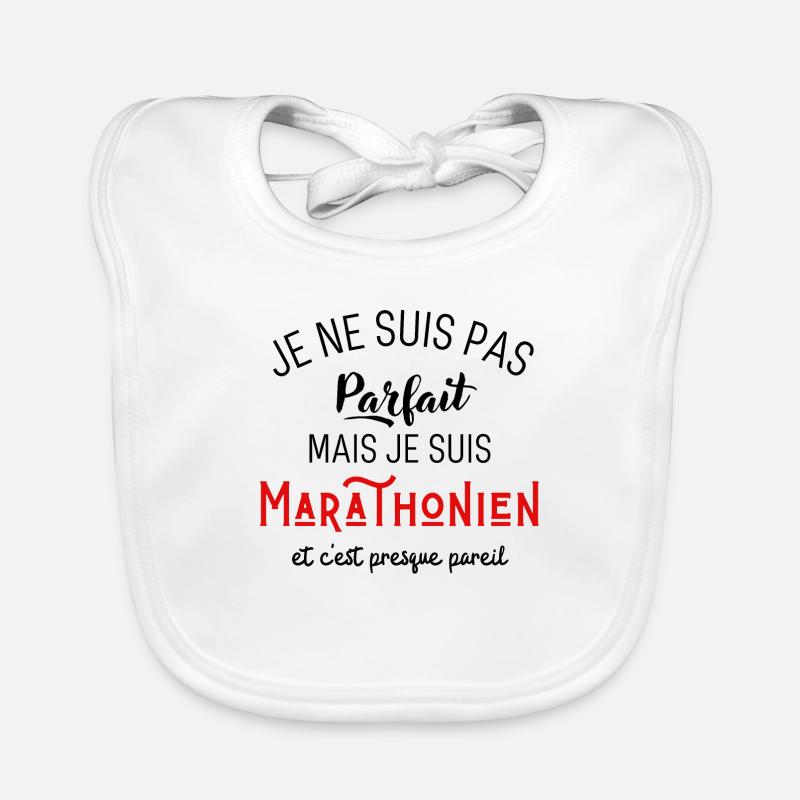 Pas parfait mais marathonien - Bavoir bio Bébé - blanc