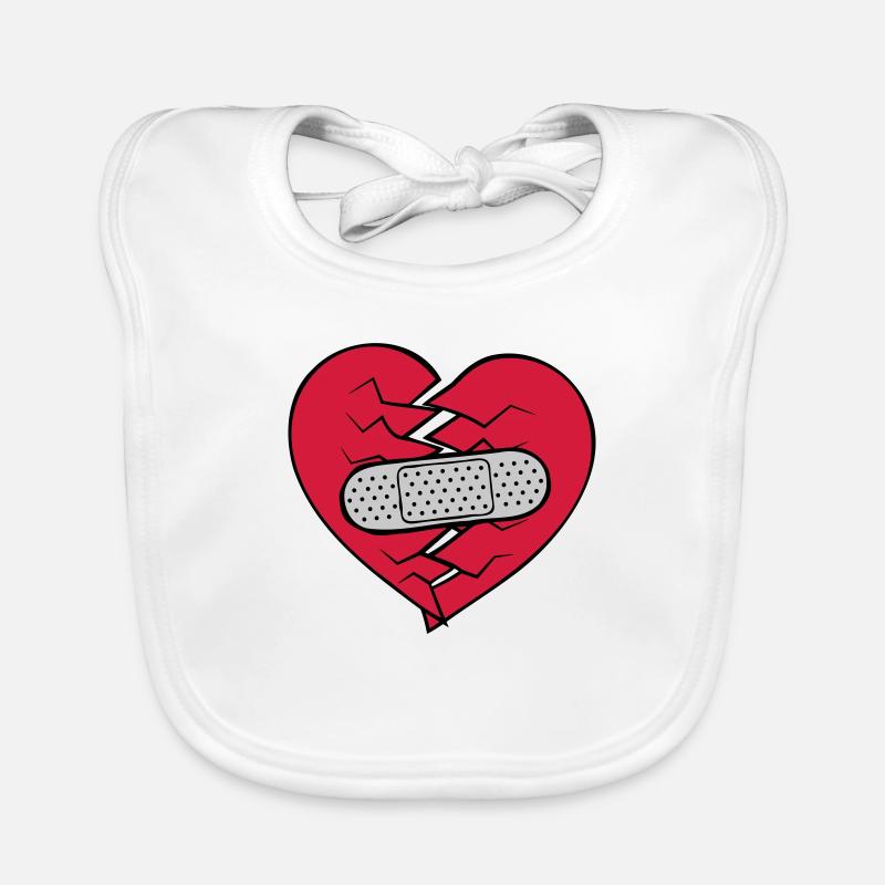 Patch heart broken Organic Baby Bibs