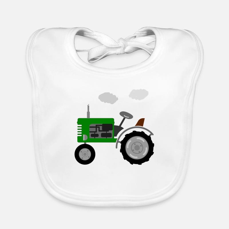 Tractor retro Organic Baby Bibs