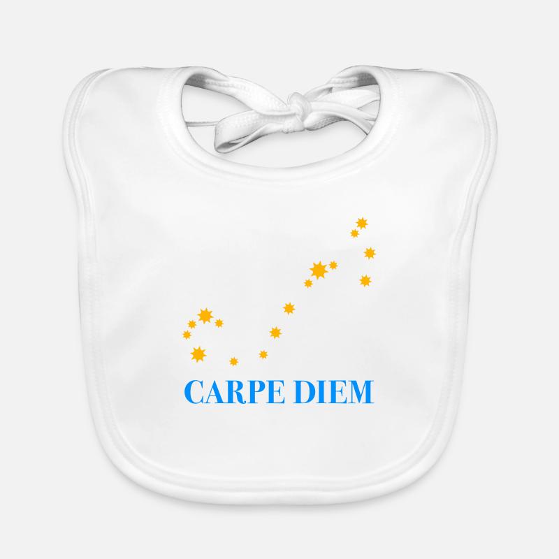 Carpe Diem use the day constellation Scorpio sky Organic Baby Bibs