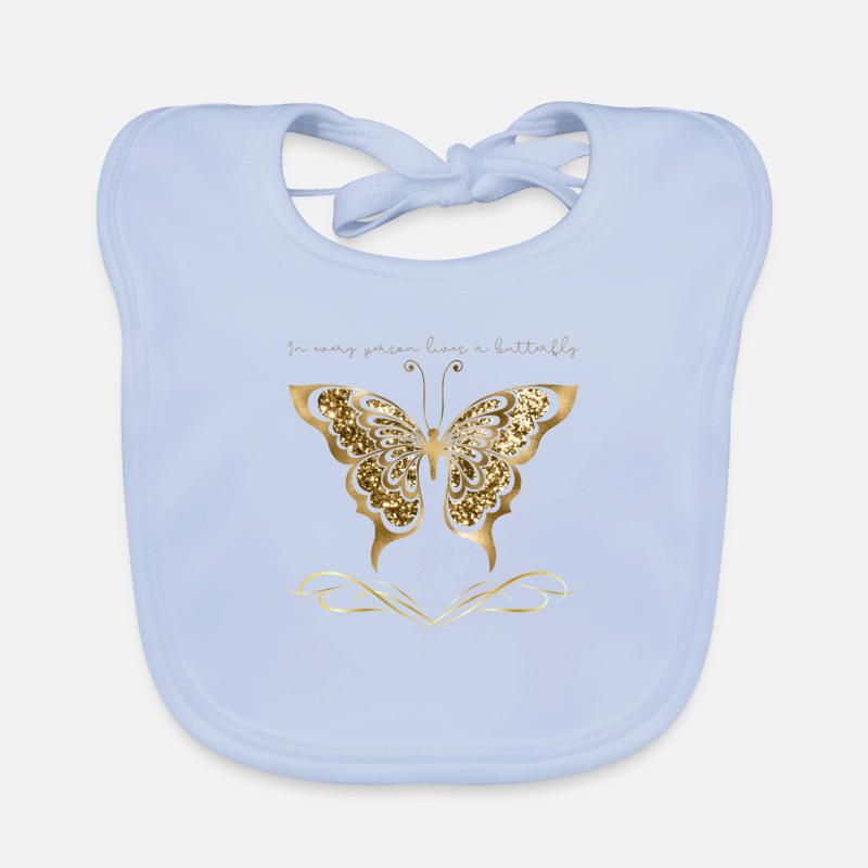 Papillon doré Bavoir bio Bébé