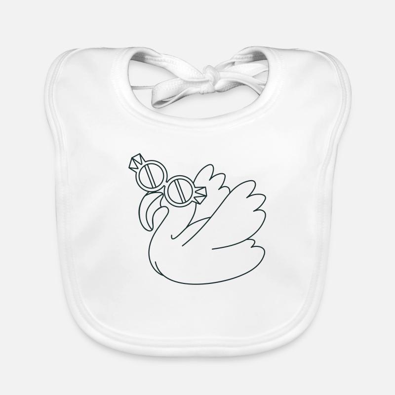 Flamingo mit kühler Brille Baby Bio-Lätzchen