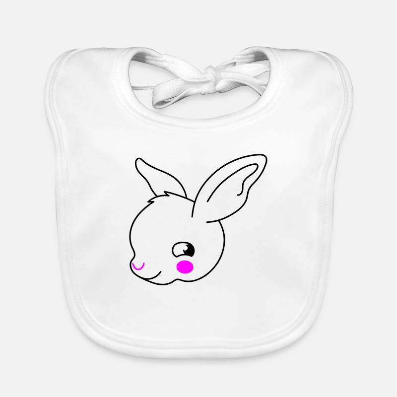 Oreilles de visage de lapin de deux couleurs Bavoir bio Bébé