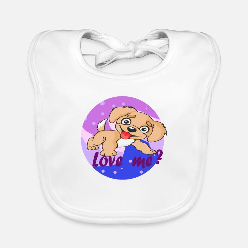 Chiot mignon - Aimez-moi - Aimez-moi! Bavoir bio Bébé