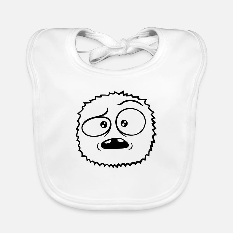 Skeptisches Gesicht haariges Monster Baby Bio-Lätzchen