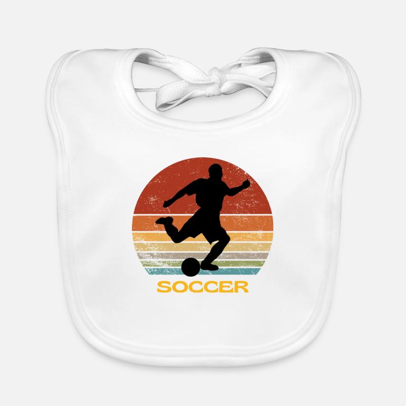Illustrated Soccer Design Organic Baby Bibs
