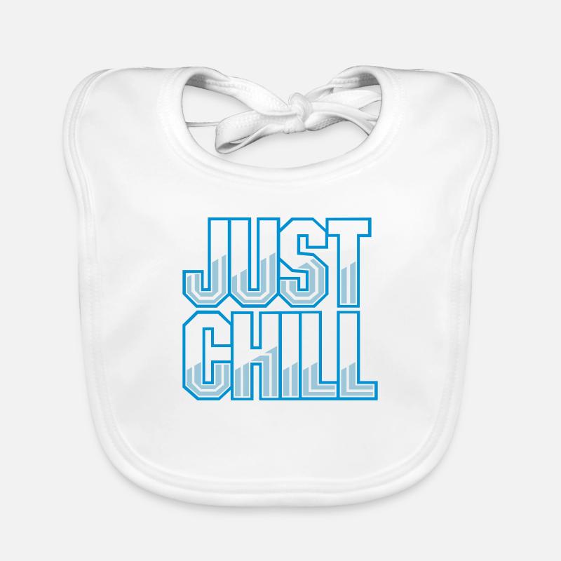 Just Chill Text Logo Bavoir bio Bébé