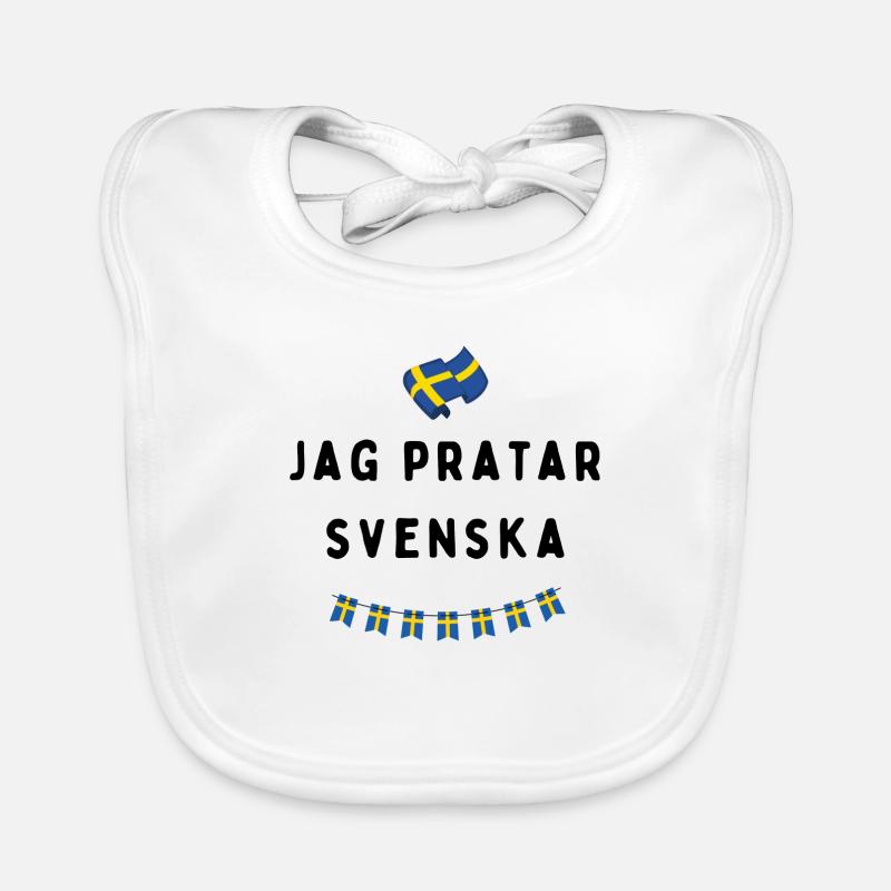 Jag pratar svenska schwarz Baby Bio-Lätzchen