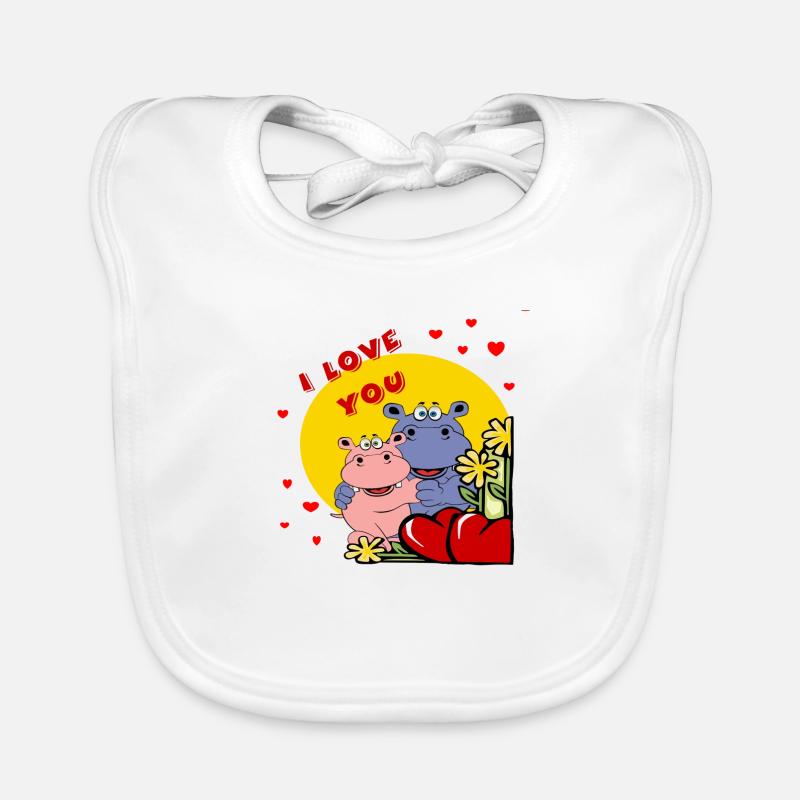 muttertag valentinstabe herz nilpferd hippo love Baby Bio-Lätzchen