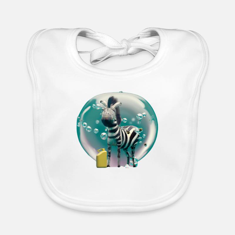 Zebra, digital Art Organic Baby Bibs