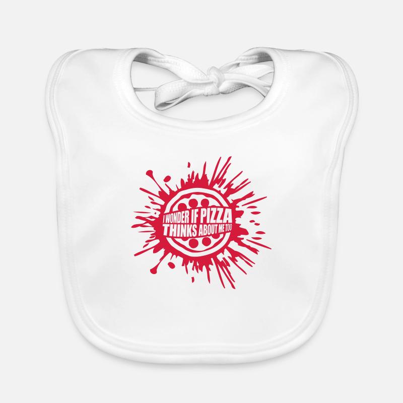 pizza thinks about me Organic Baby Bibs